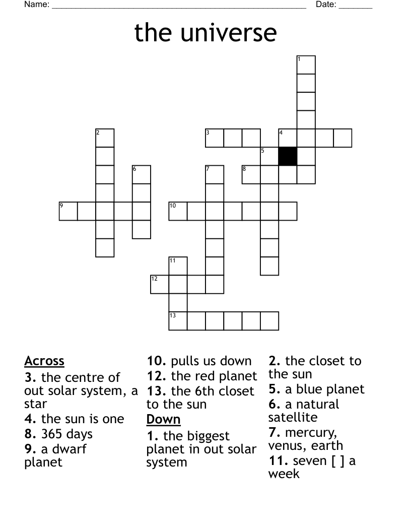 the universe Crossword