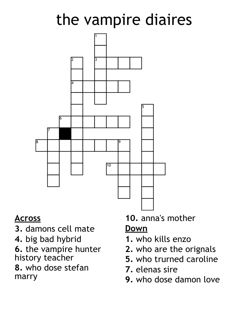 the vampire diaires Crossword