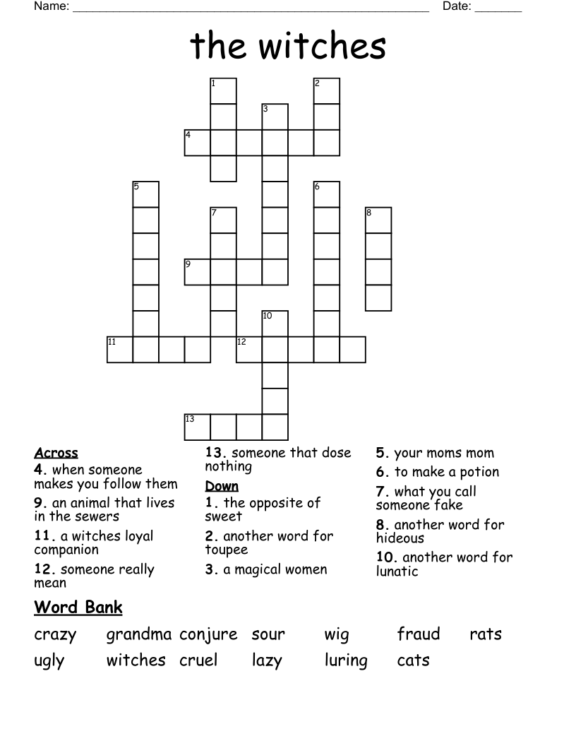 the witches Crossword