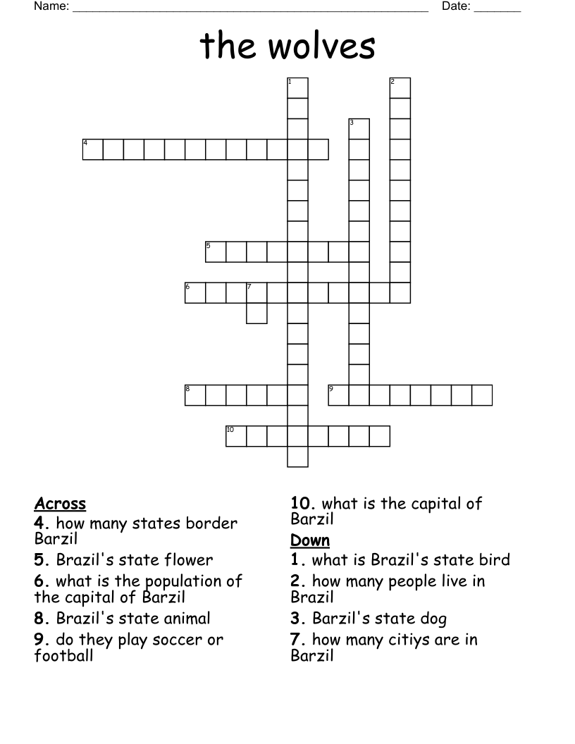 the wolves Crossword