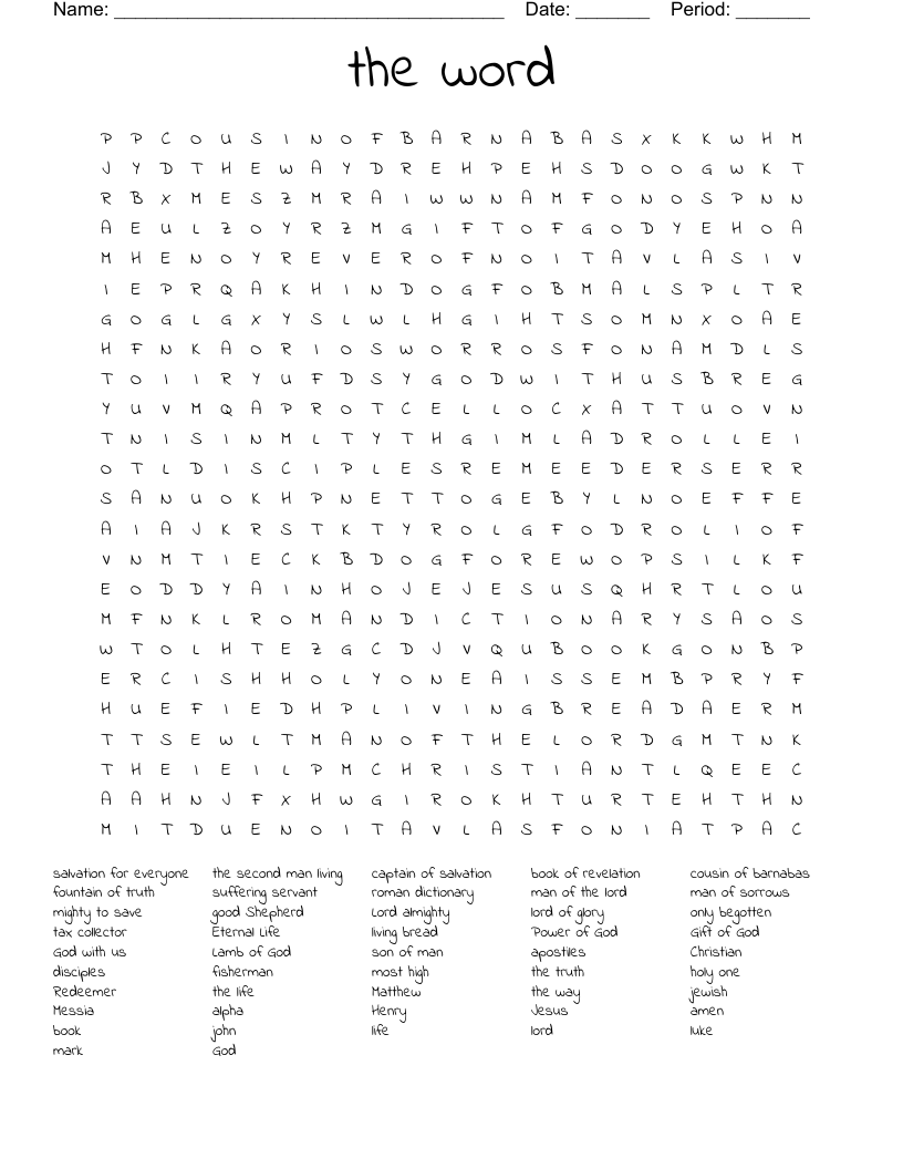 the word Word Search