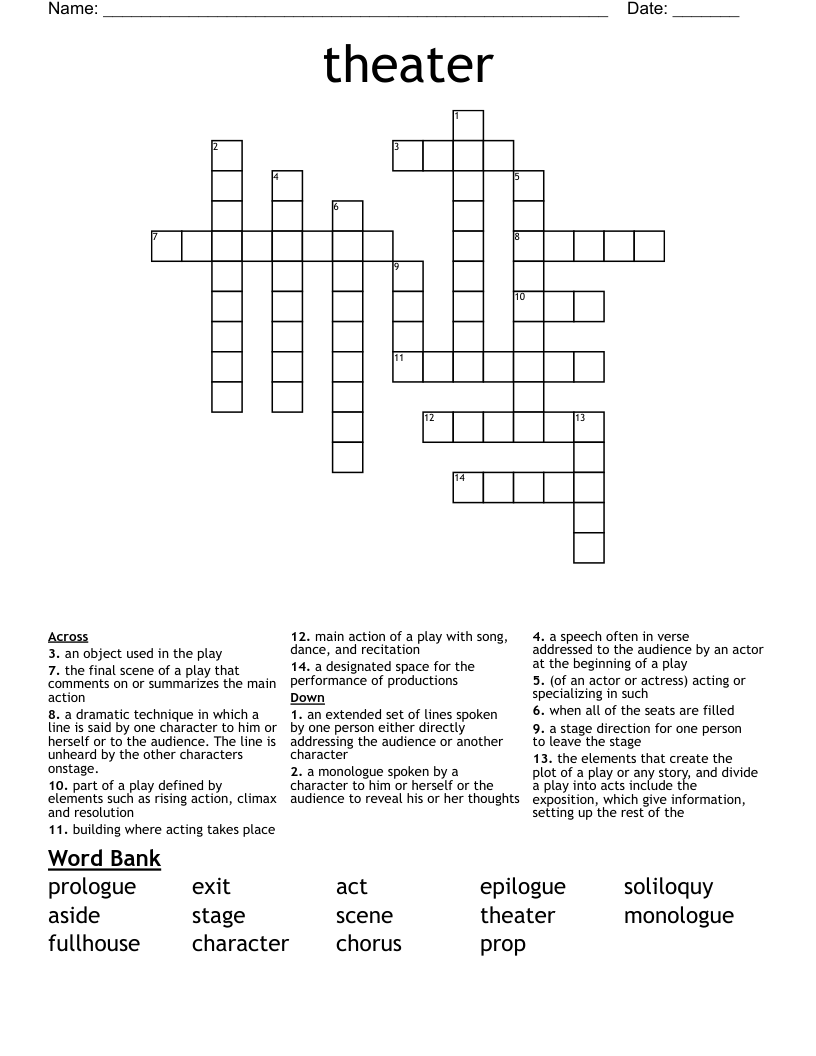 theater Crossword