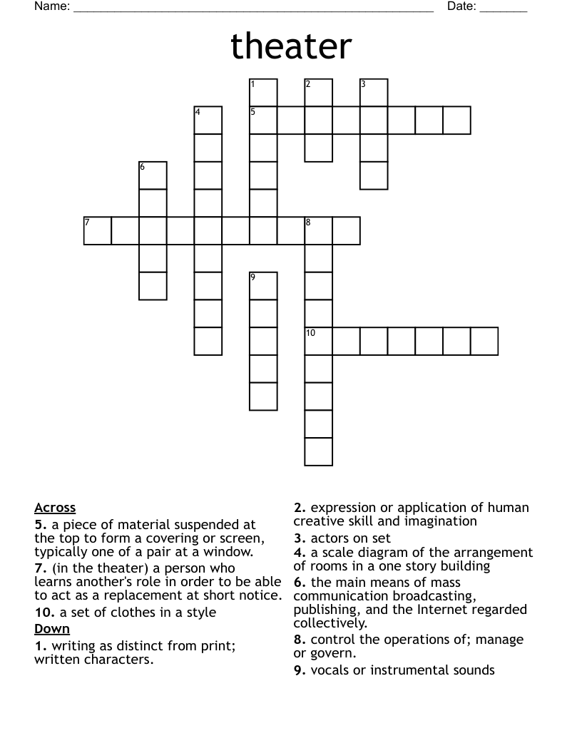 theater  Crossword