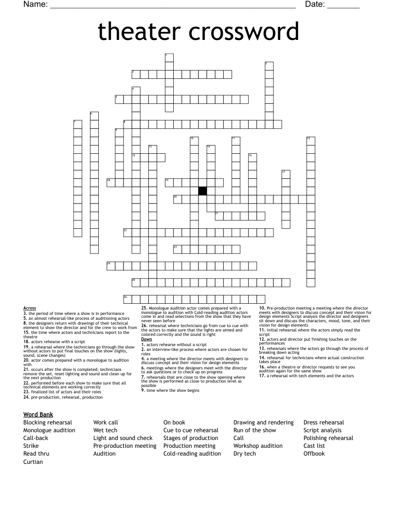 theater crossword