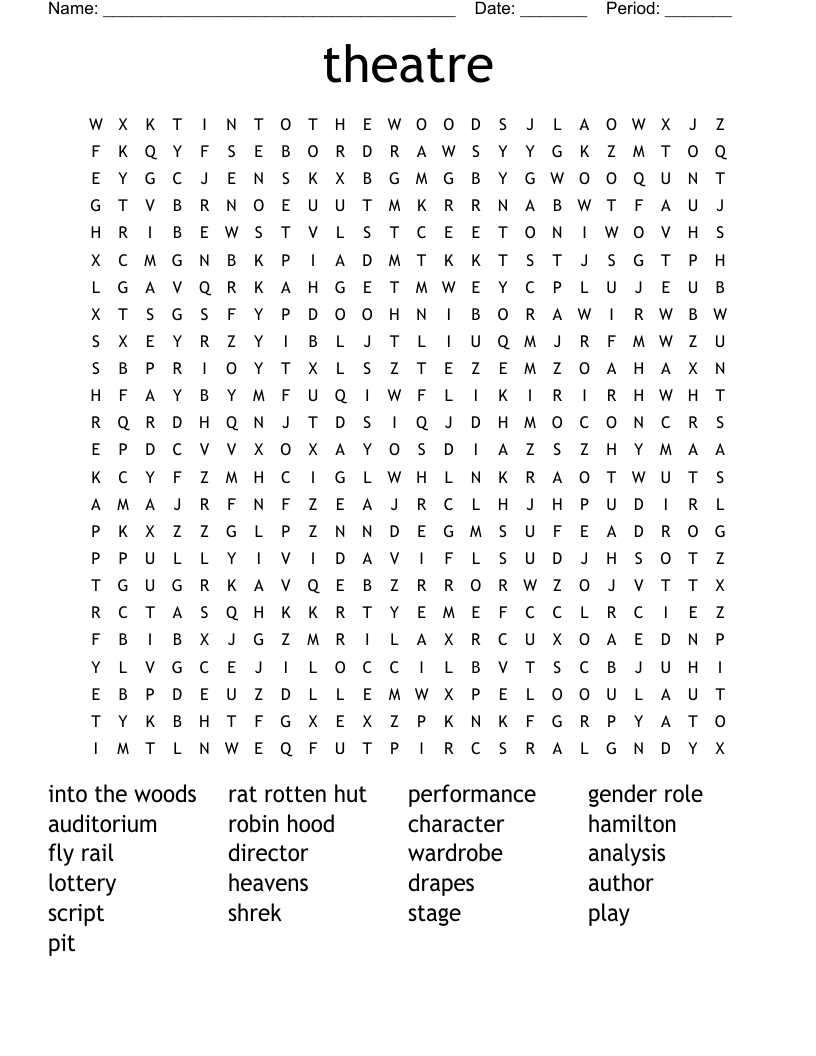 theatre Word Search