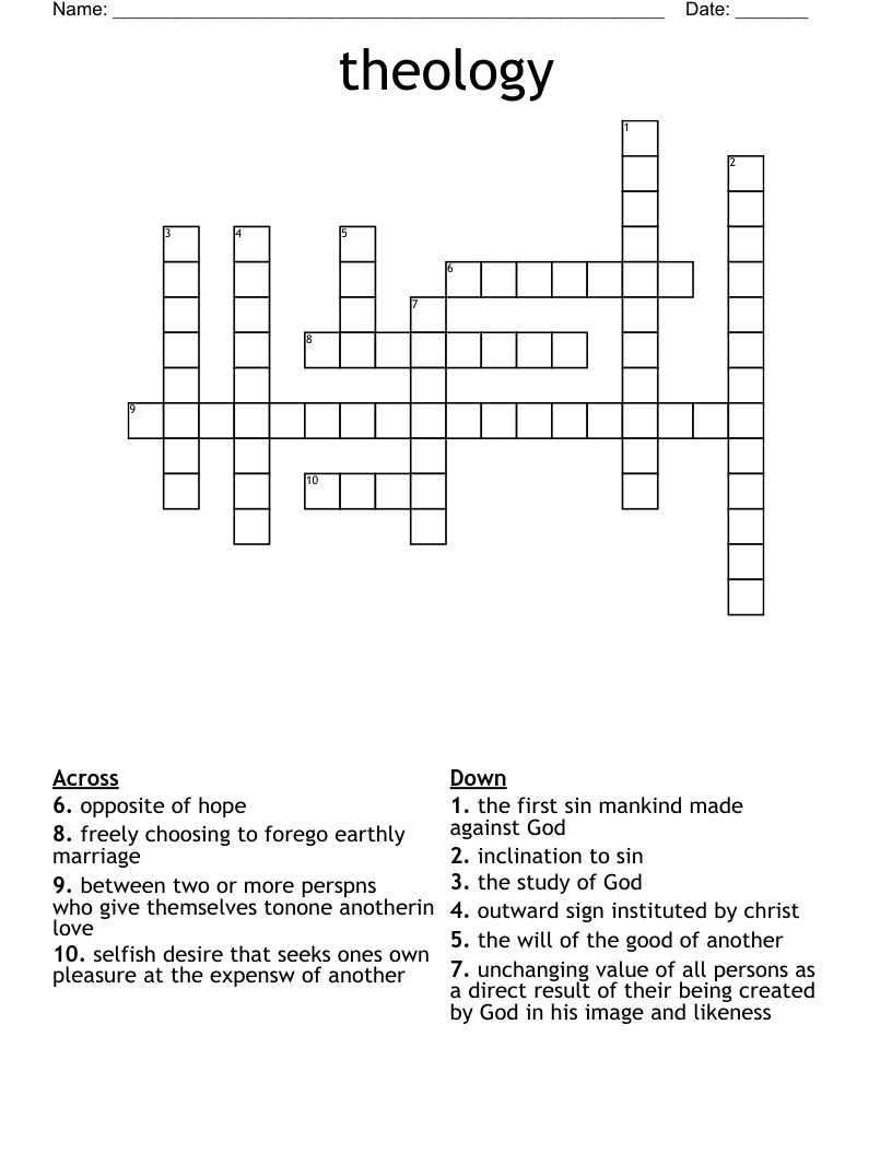 theology Crossword