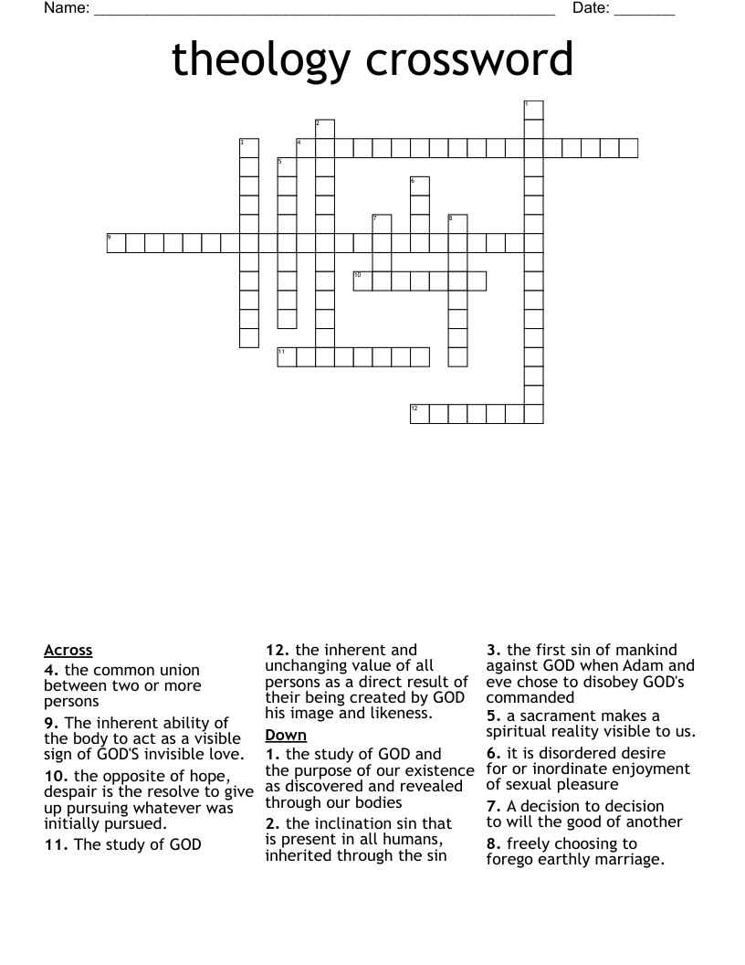 theology crossword