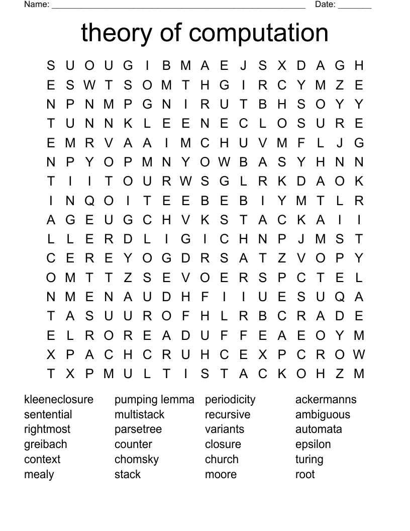 theory of computation  Word Search