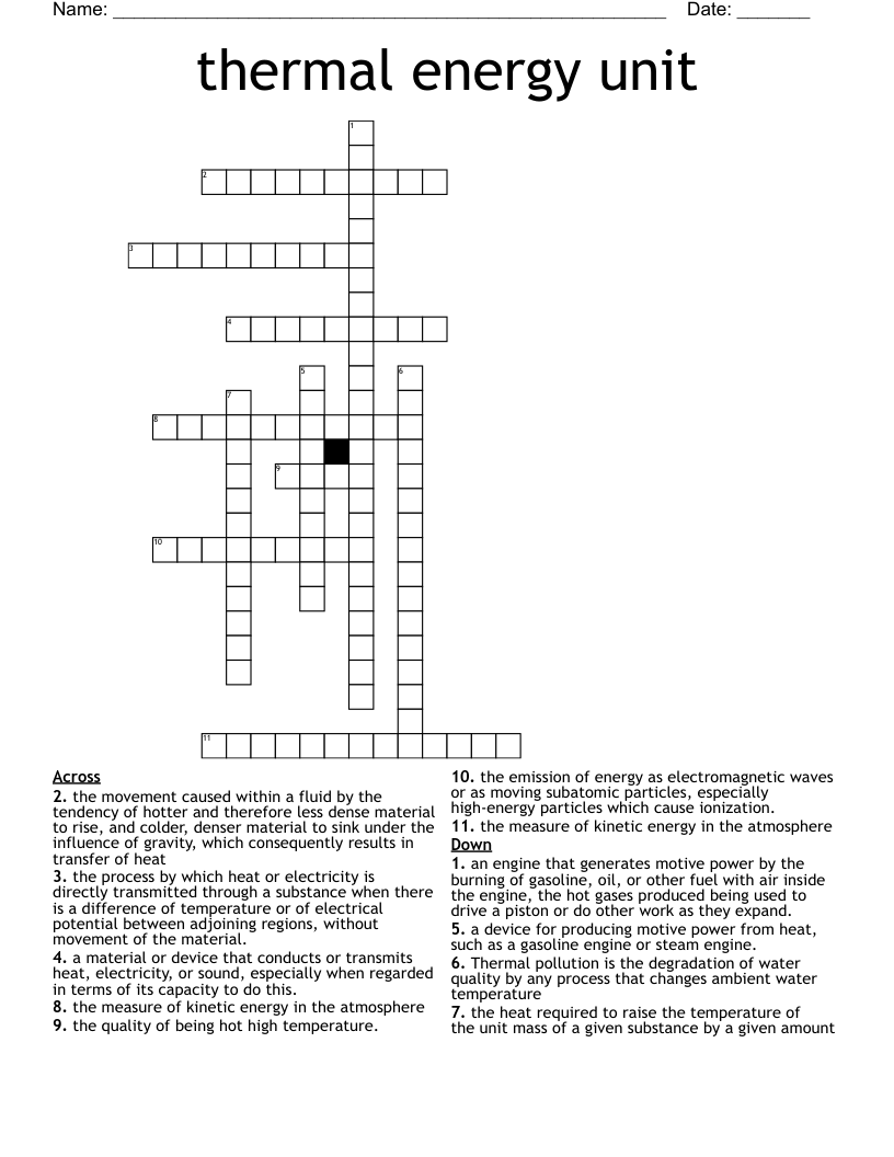 thermal energy unit Crossword