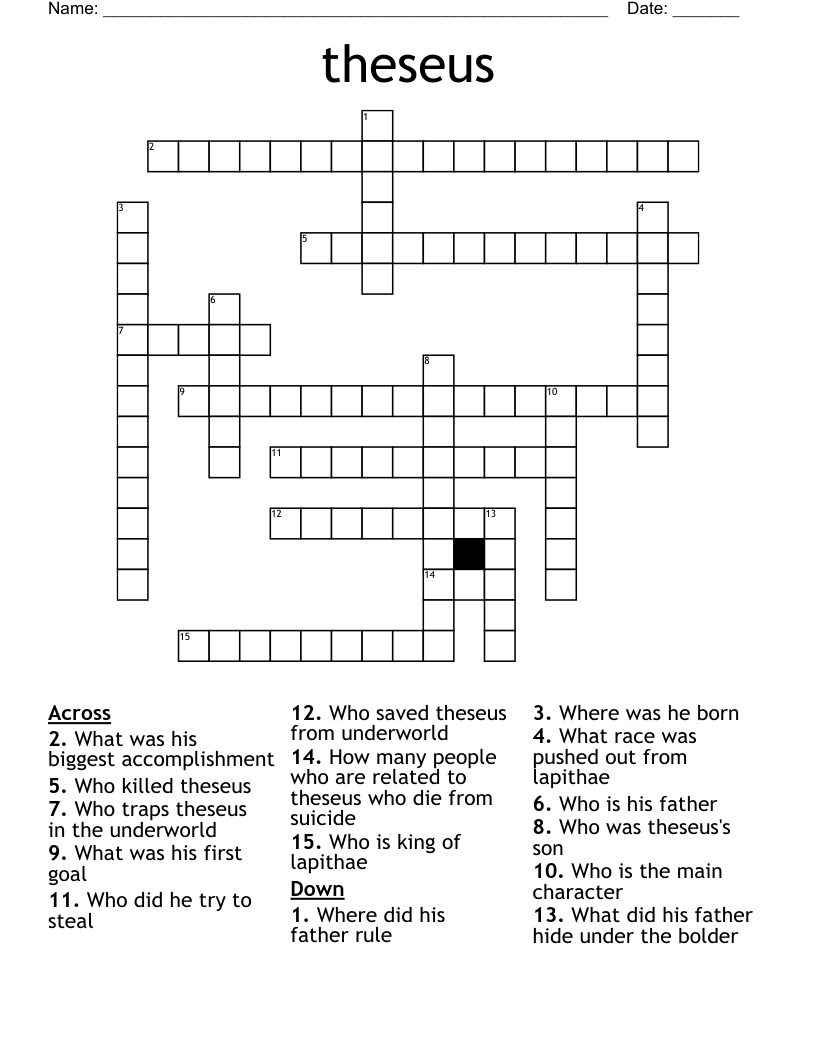 theseus Crossword