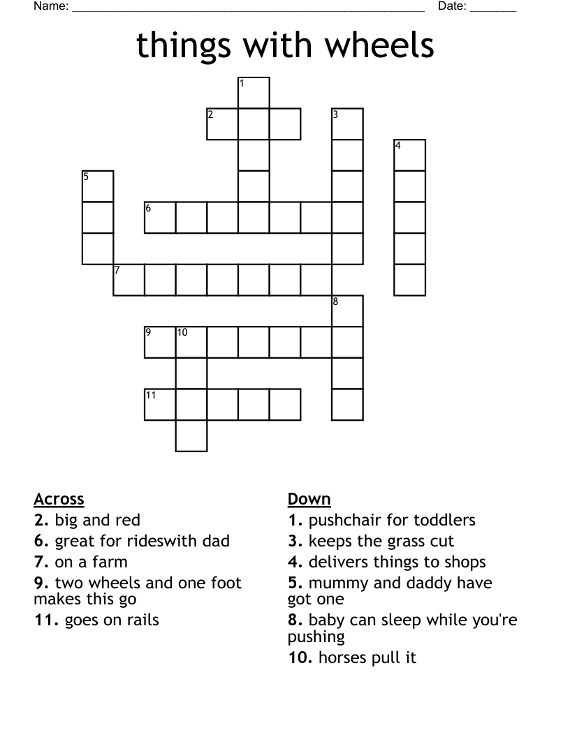 things with wheels Crossword