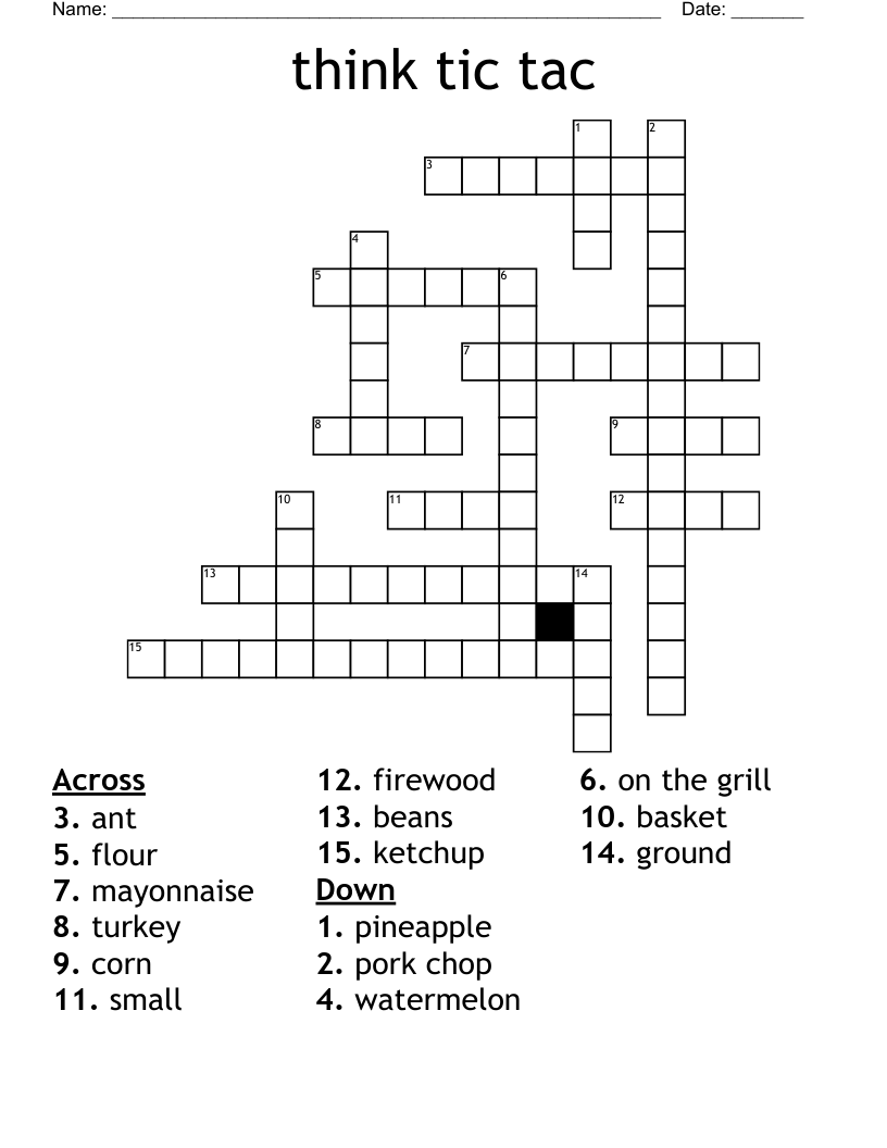 think tic tac Crossword
