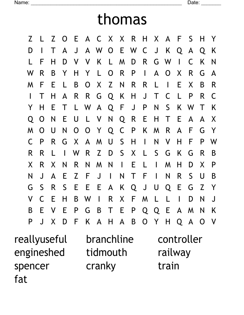 thomas Word Search