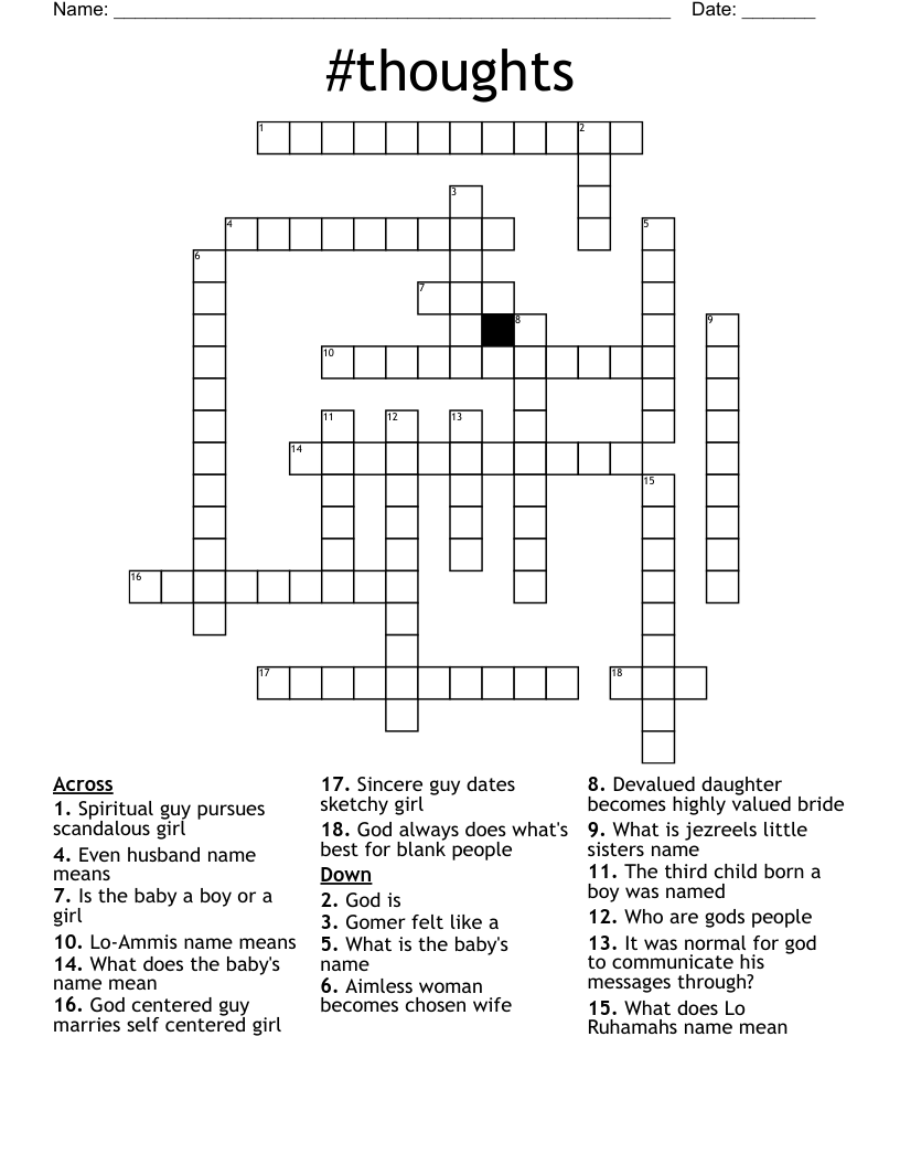 #thoughts  Crossword
