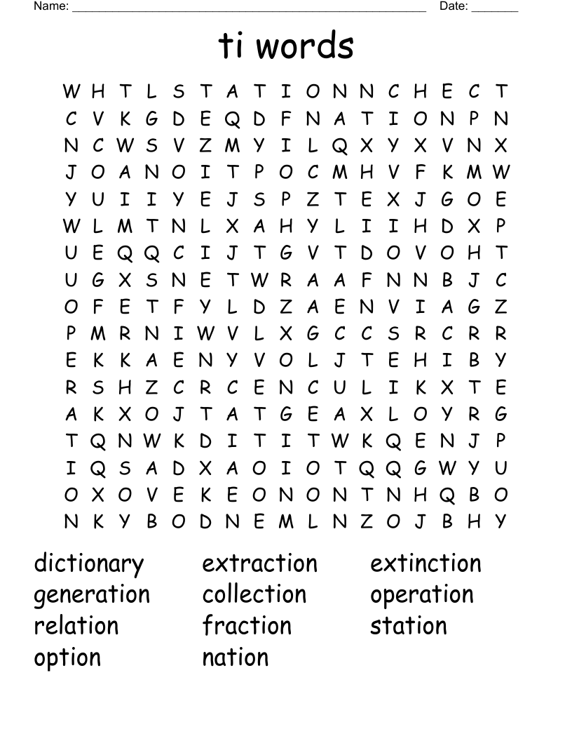 ti words Word Search