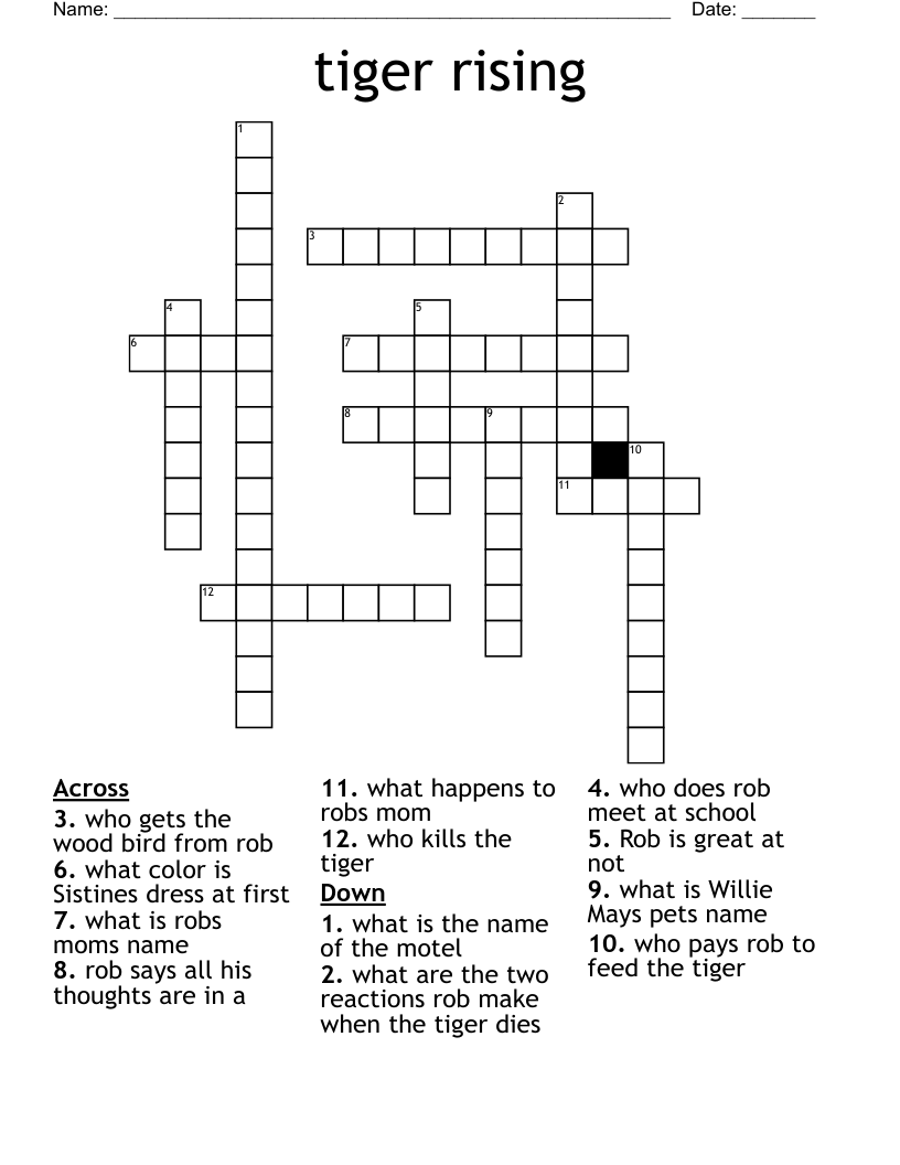 tiger rising Crossword
