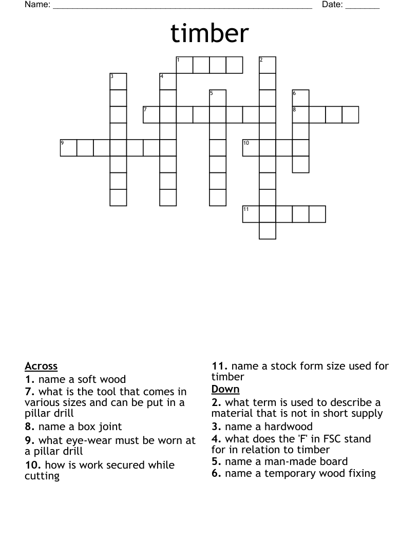 timber Crossword