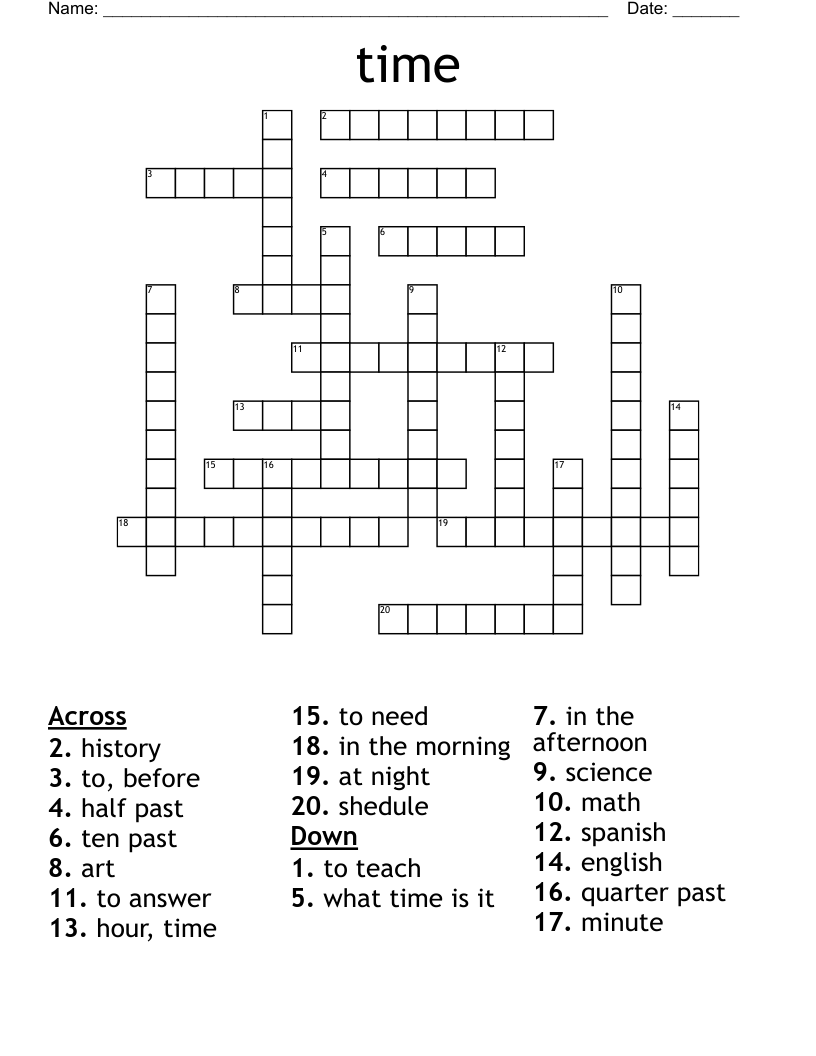 time Crossword