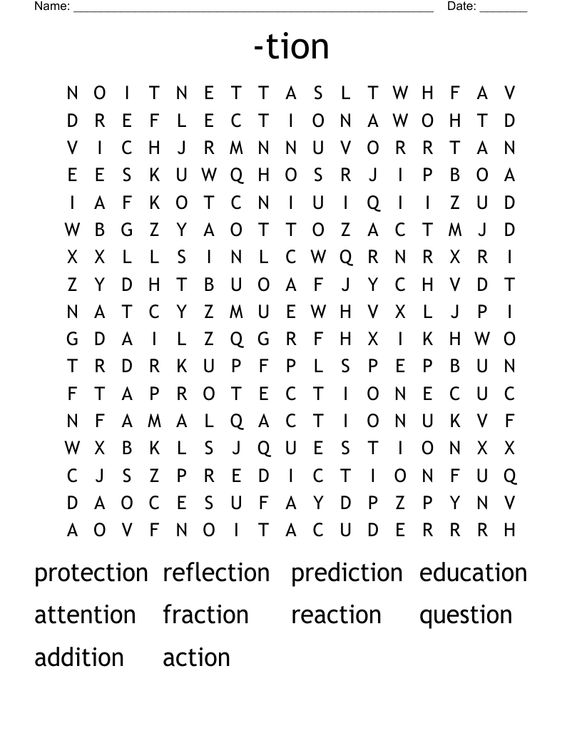 -tion Word Search