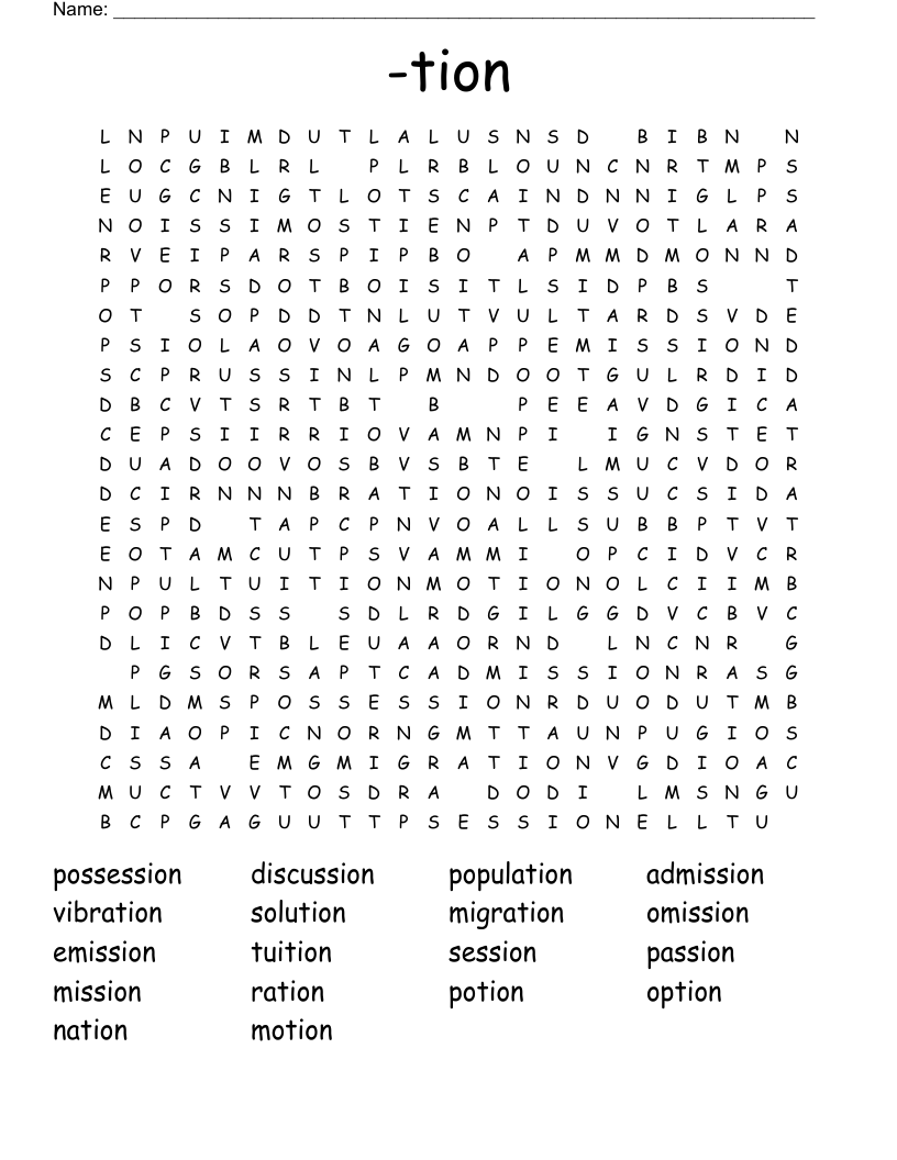 -tion Word Search