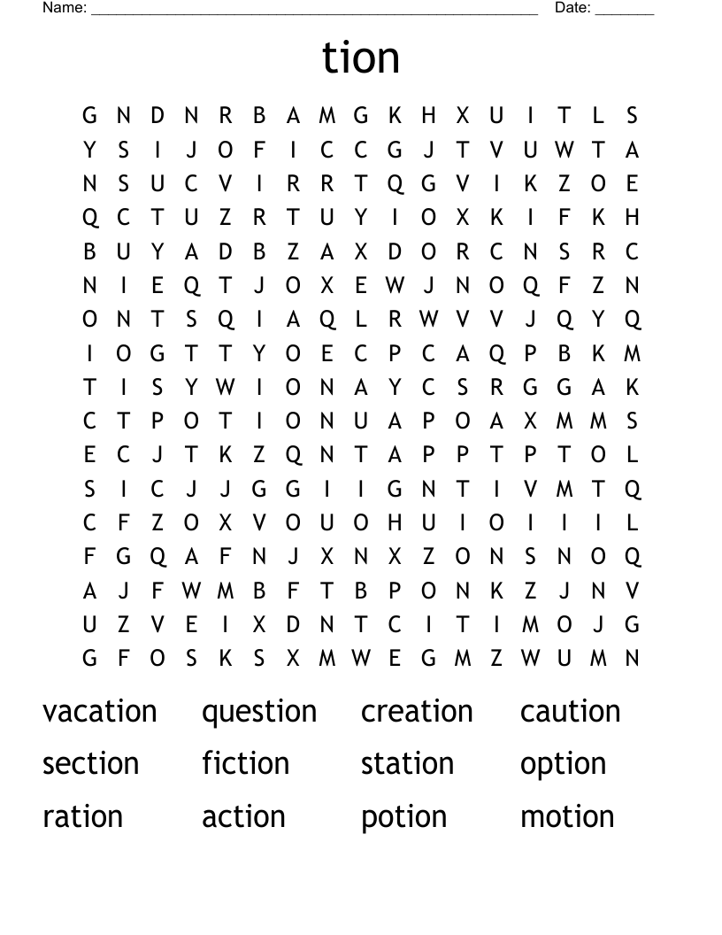 tion  Word Search