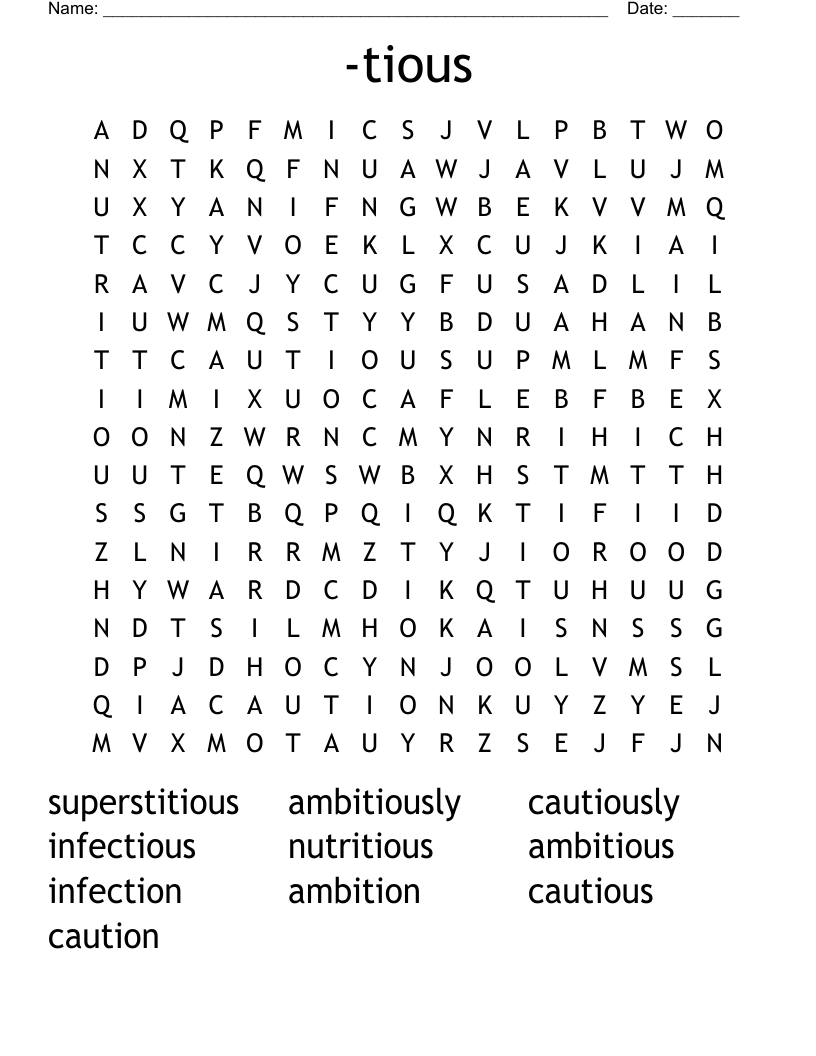 -tious Word Search