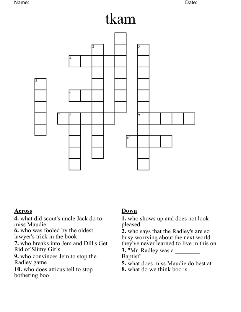 tkam  Crossword