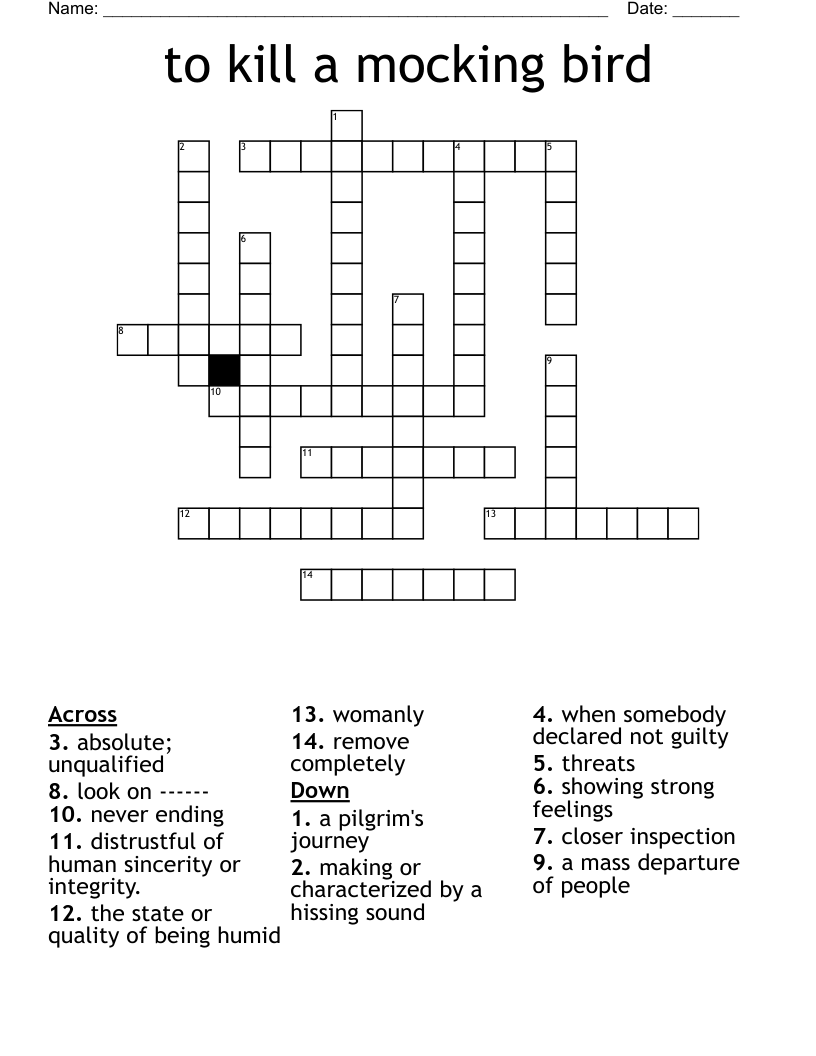 to kill a mocking bird  Crossword