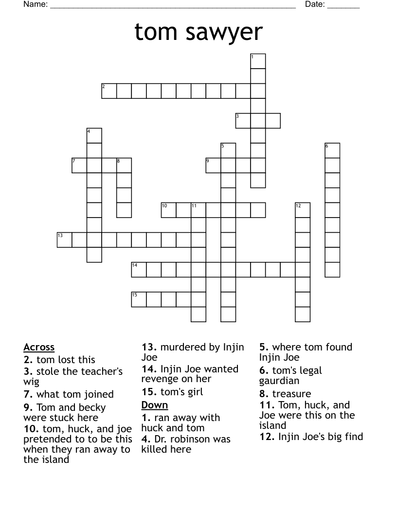 tom sawyer Crossword