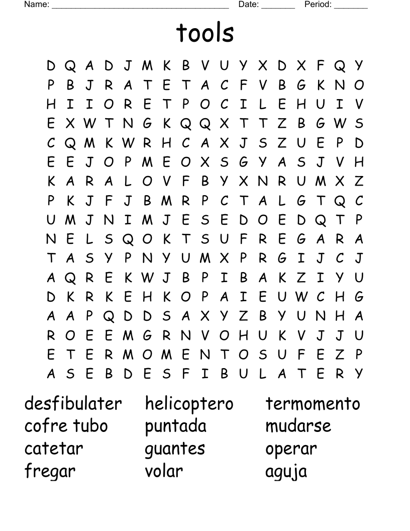 tools Word Search