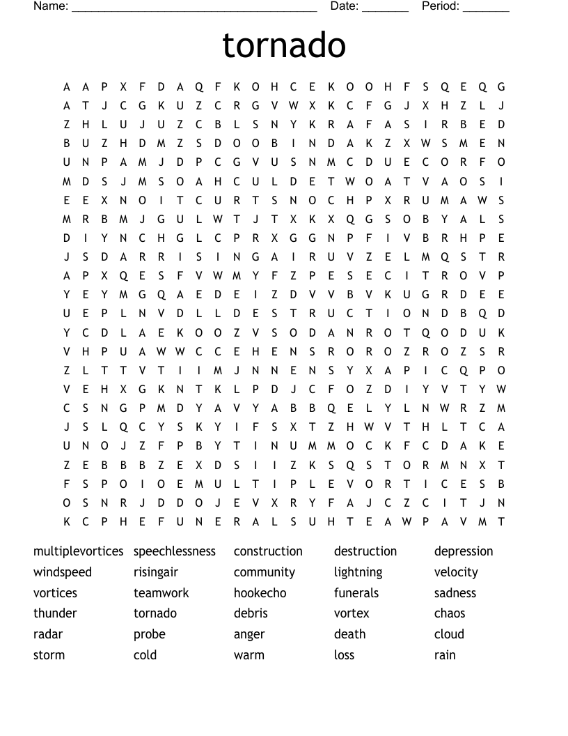 tornado Word Search