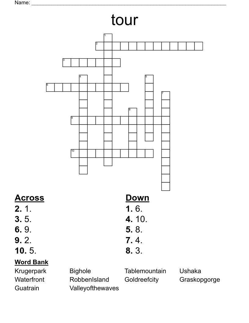 tour Crossword