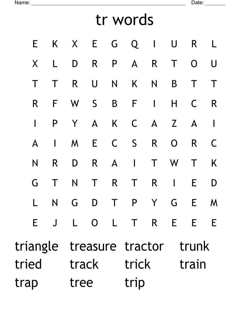 tr words Word Search