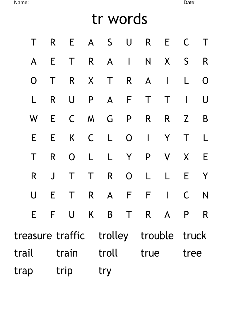 tr words Word Search