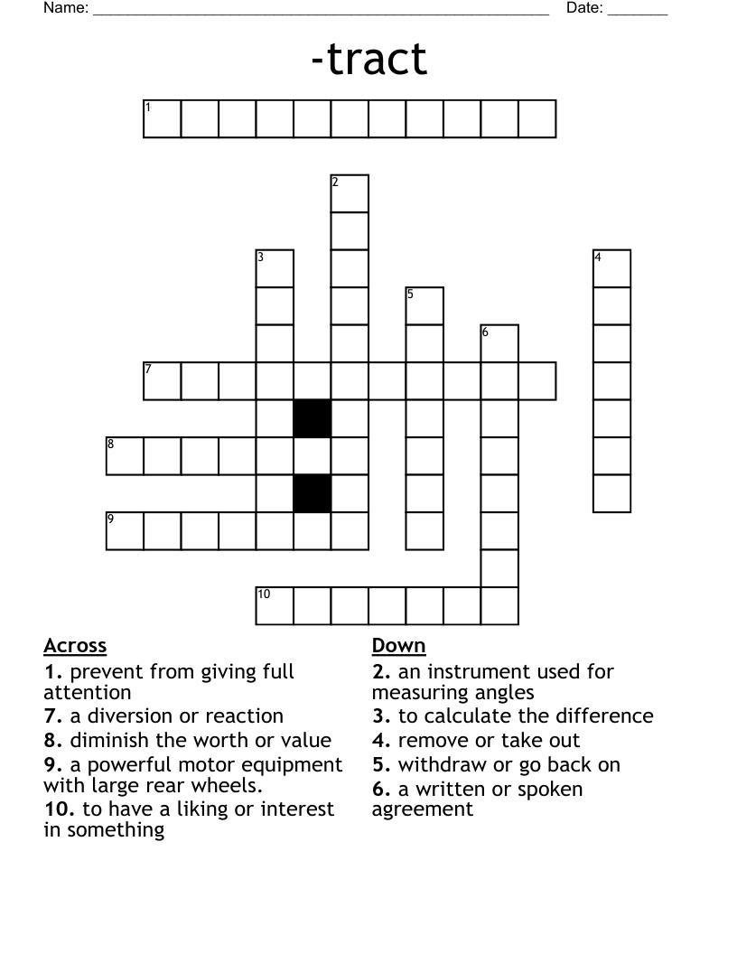 -tract Crossword