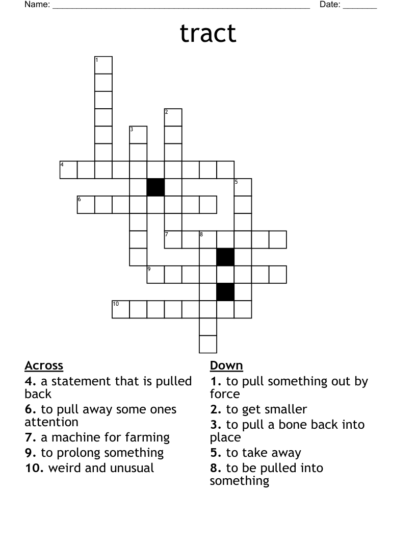 tract Crossword