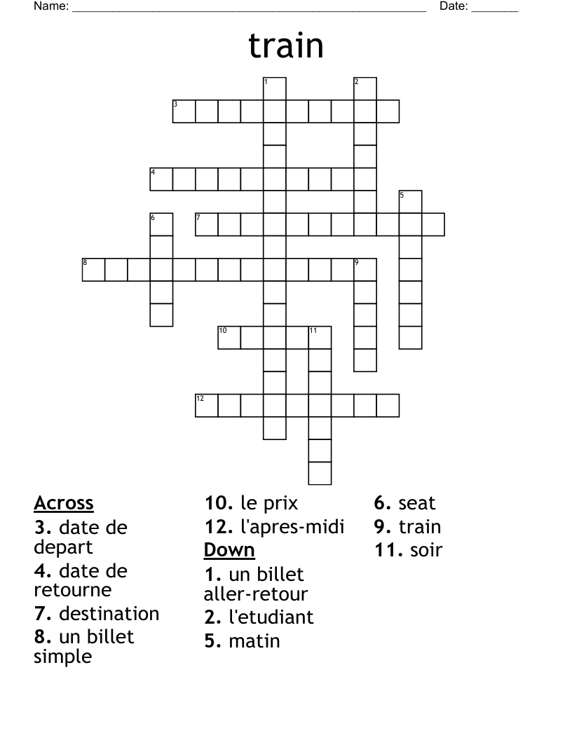 train Crossword