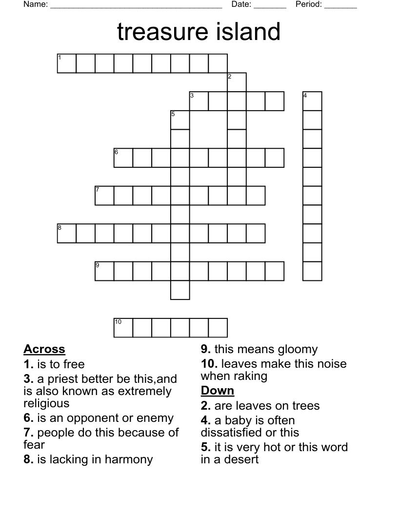 treasure island  Crossword