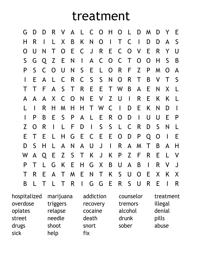 treatment Word Search