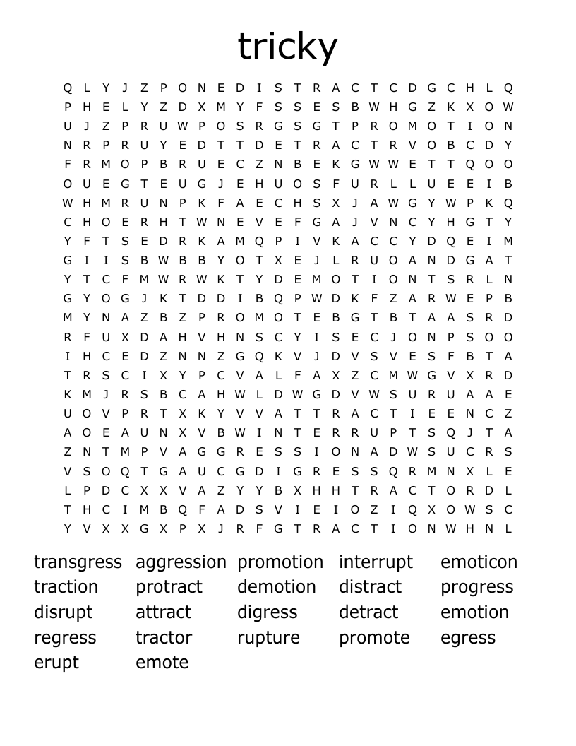 tricky Word Search