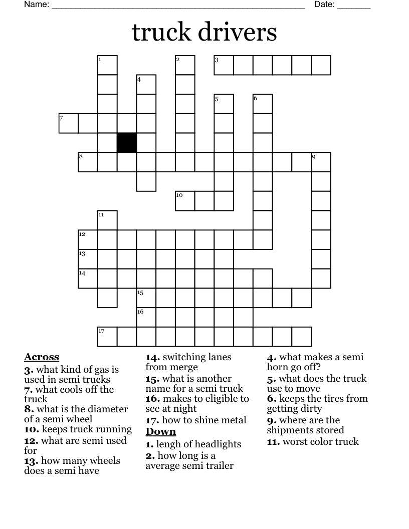 truck drivers Crossword