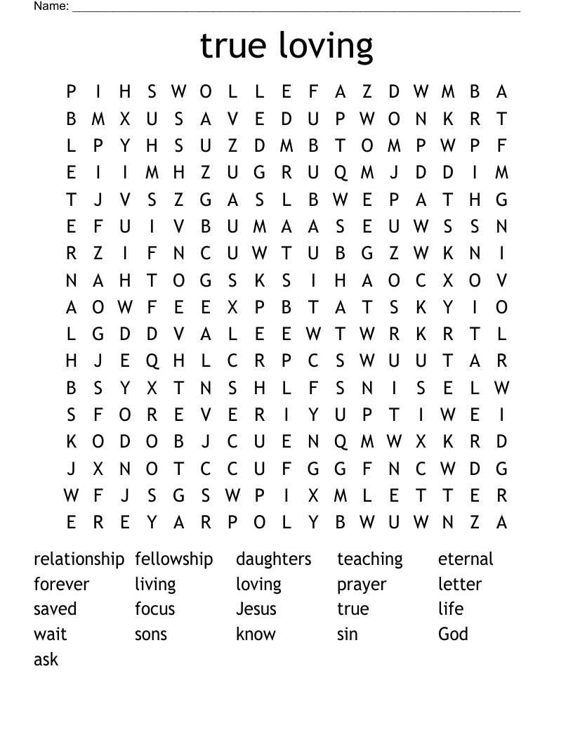 true loving Word Search