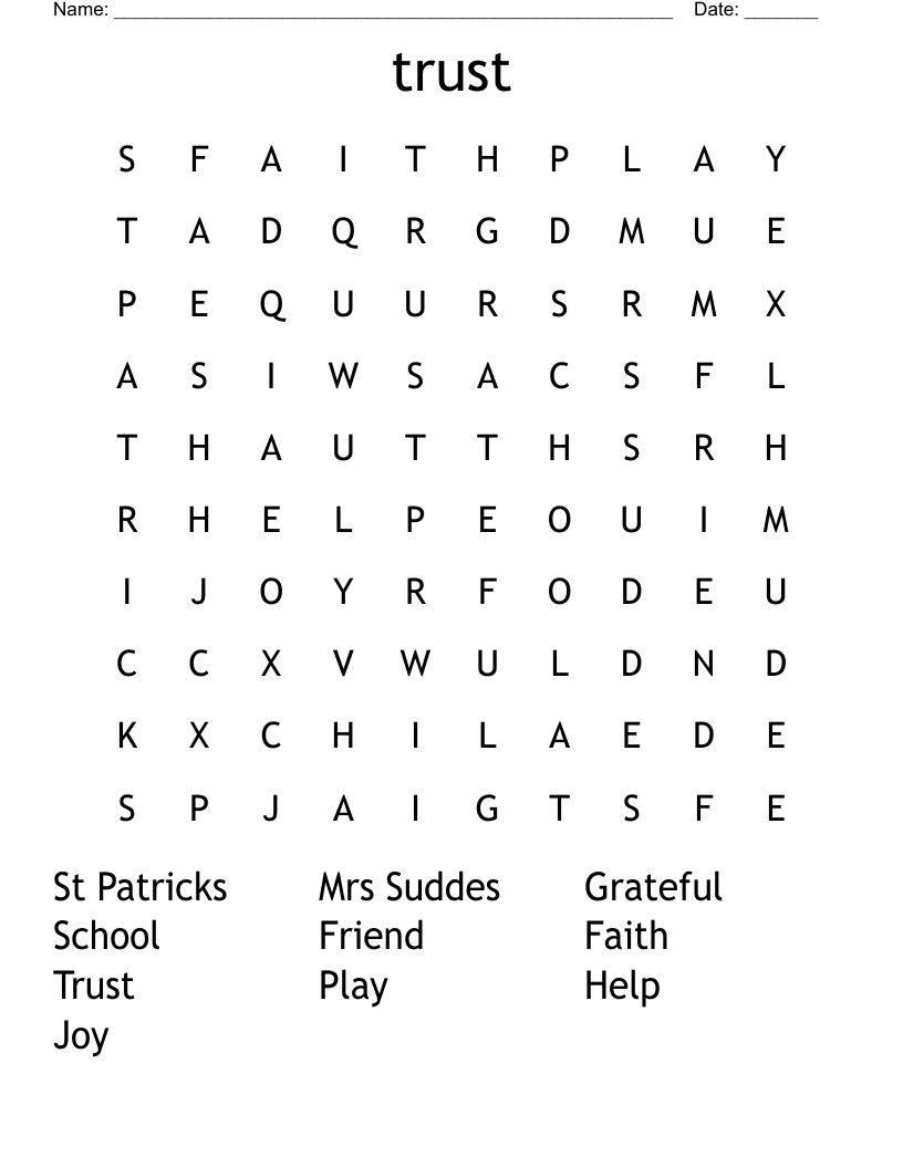 trust Word Search