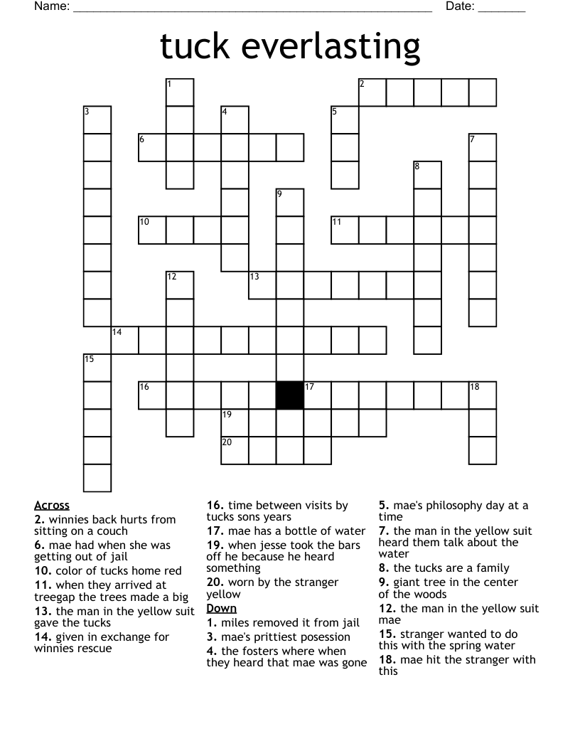 tuck everlasting Crossword