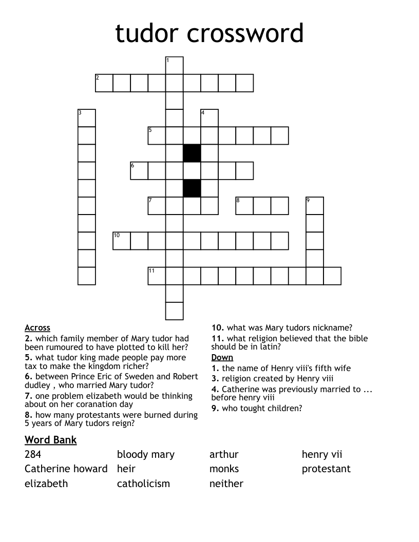 tudor crossword