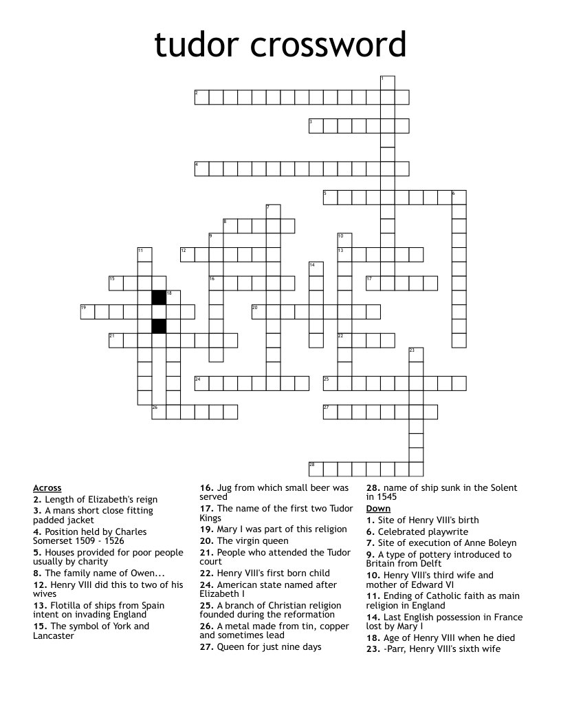 tudor crossword