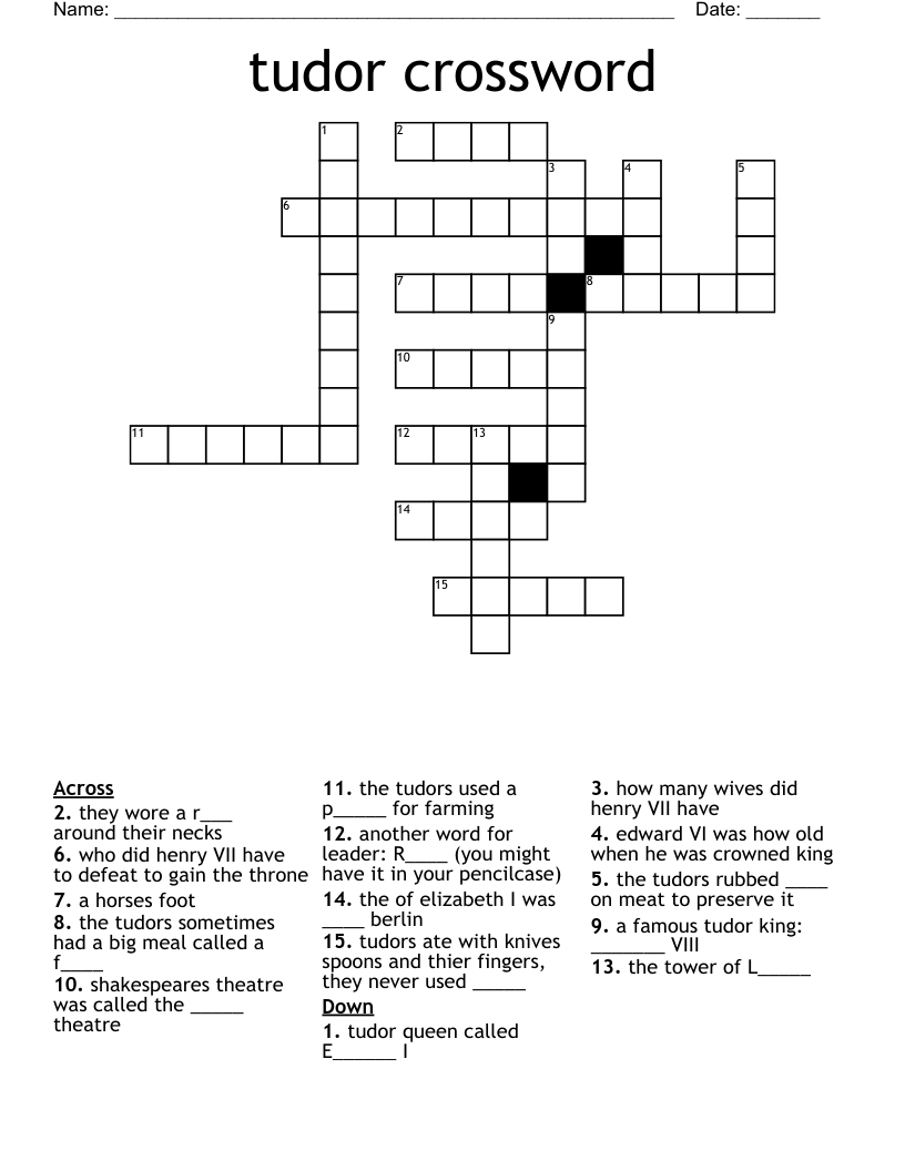 tudor crossword