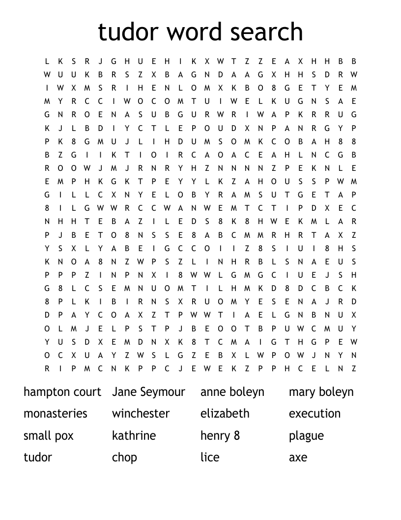 tudor word search