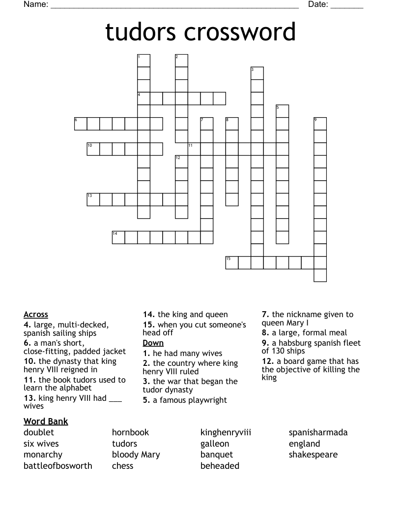 tudors crossword