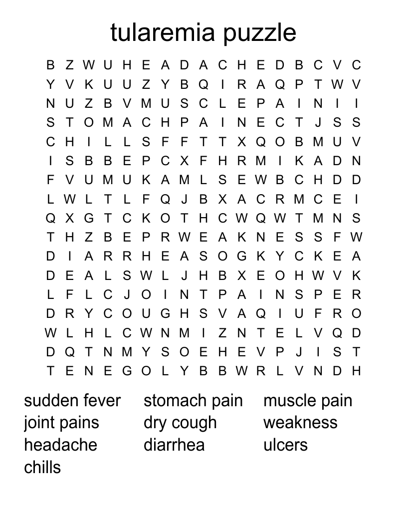 tularemia puzzle  Word Search
